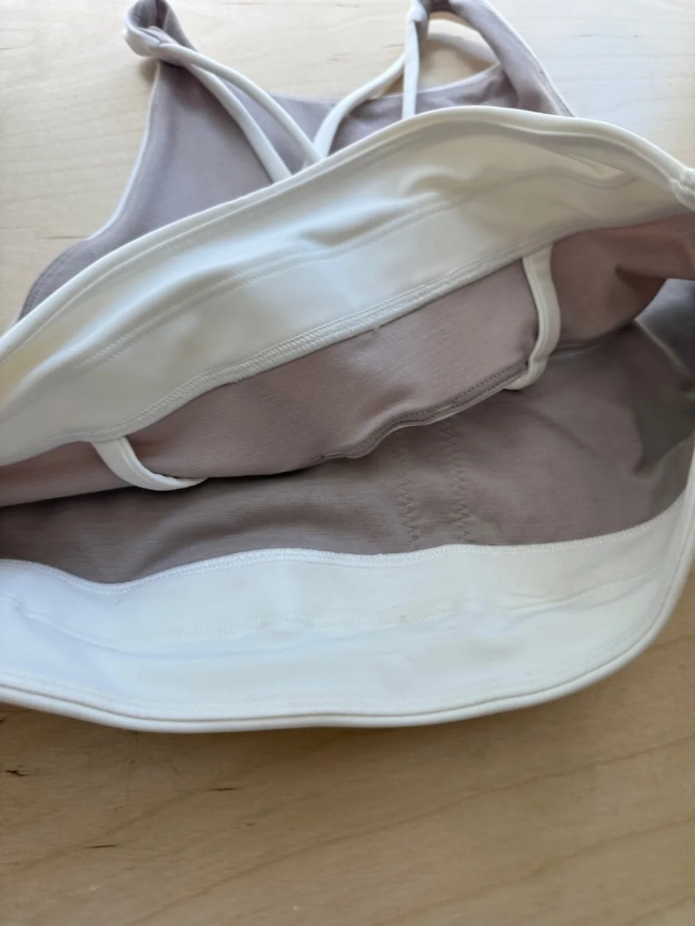 lululemon athletica High Neck Sports Bra in Cream - Picture 7 of 7